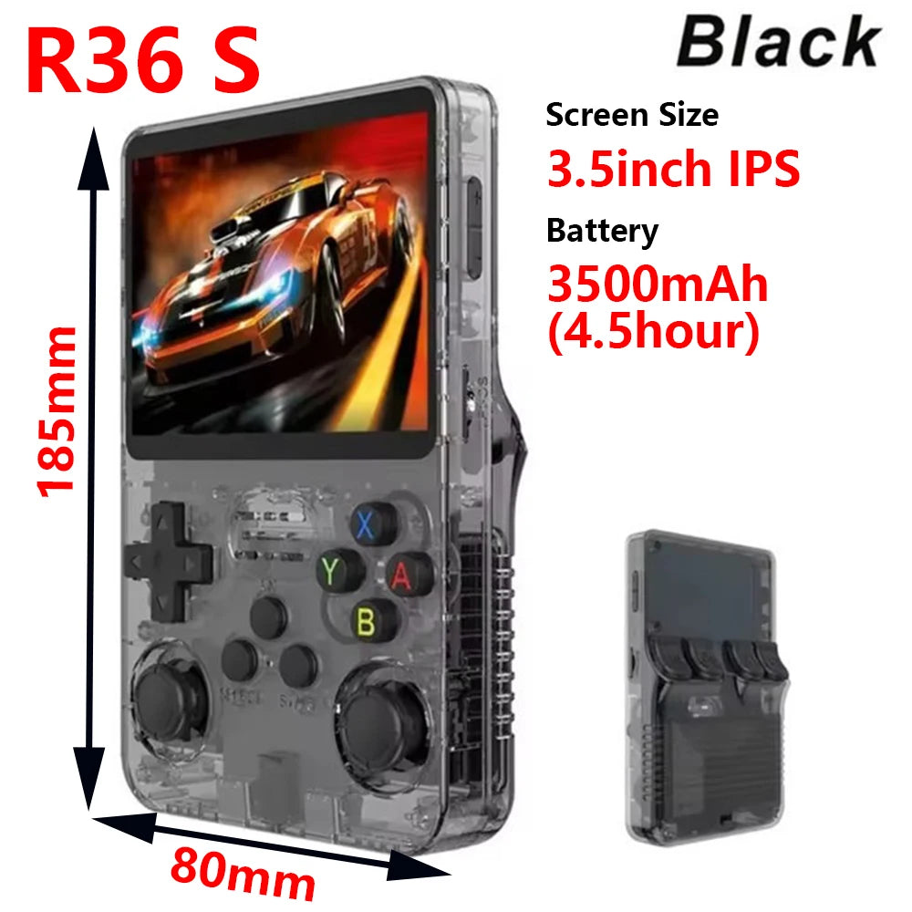 Console de Jeu Portable R36S avec Plus de 20000 Jeux, Émulateurs Rétro 64/128 Go, Écran IPS 3,5 Pouces – Vente en Gros