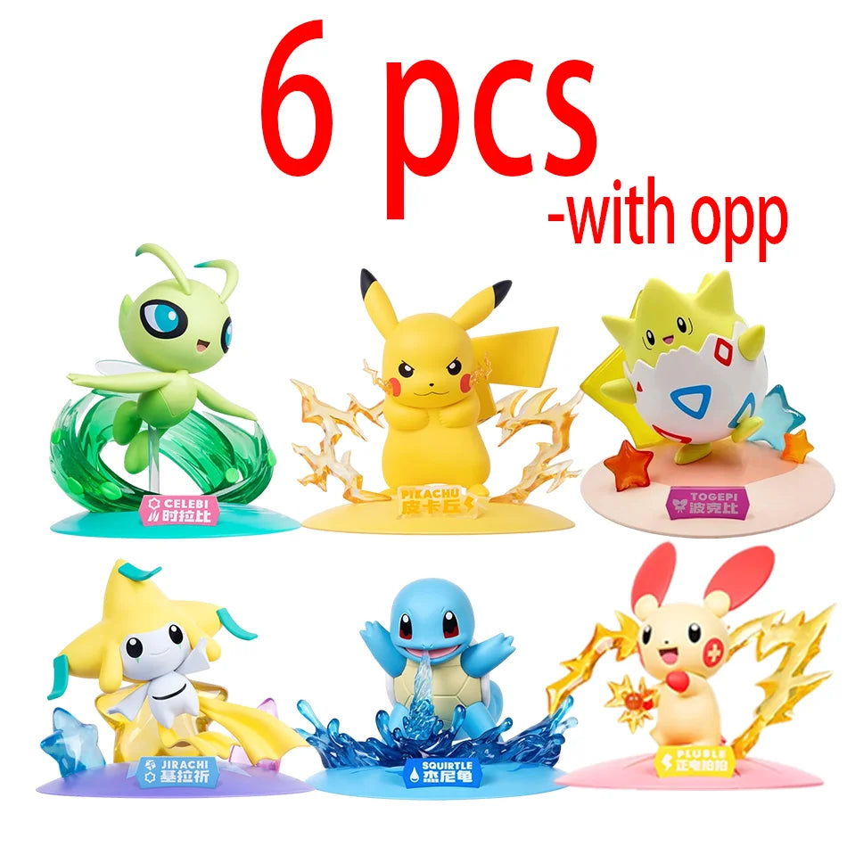 12 poupées d'action Pok é mon Pikachu, boîte aveugle, modèles Anime, décorations de bureau, jouets Pok é mon, cadeaux d'anniversaire pour enfants