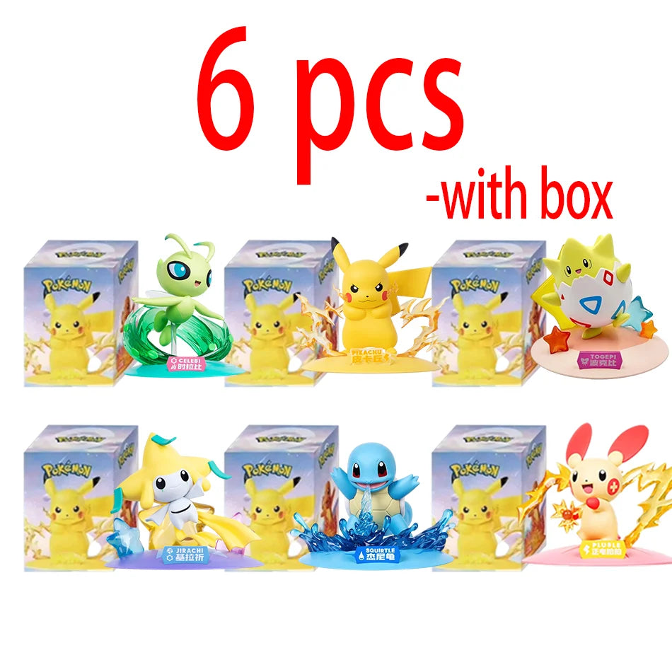 12 poupées d'action Pok é mon Pikachu, boîte aveugle, modèles Anime, décorations de bureau, jouets Pok é mon, cadeaux d'anniversaire pour enfants