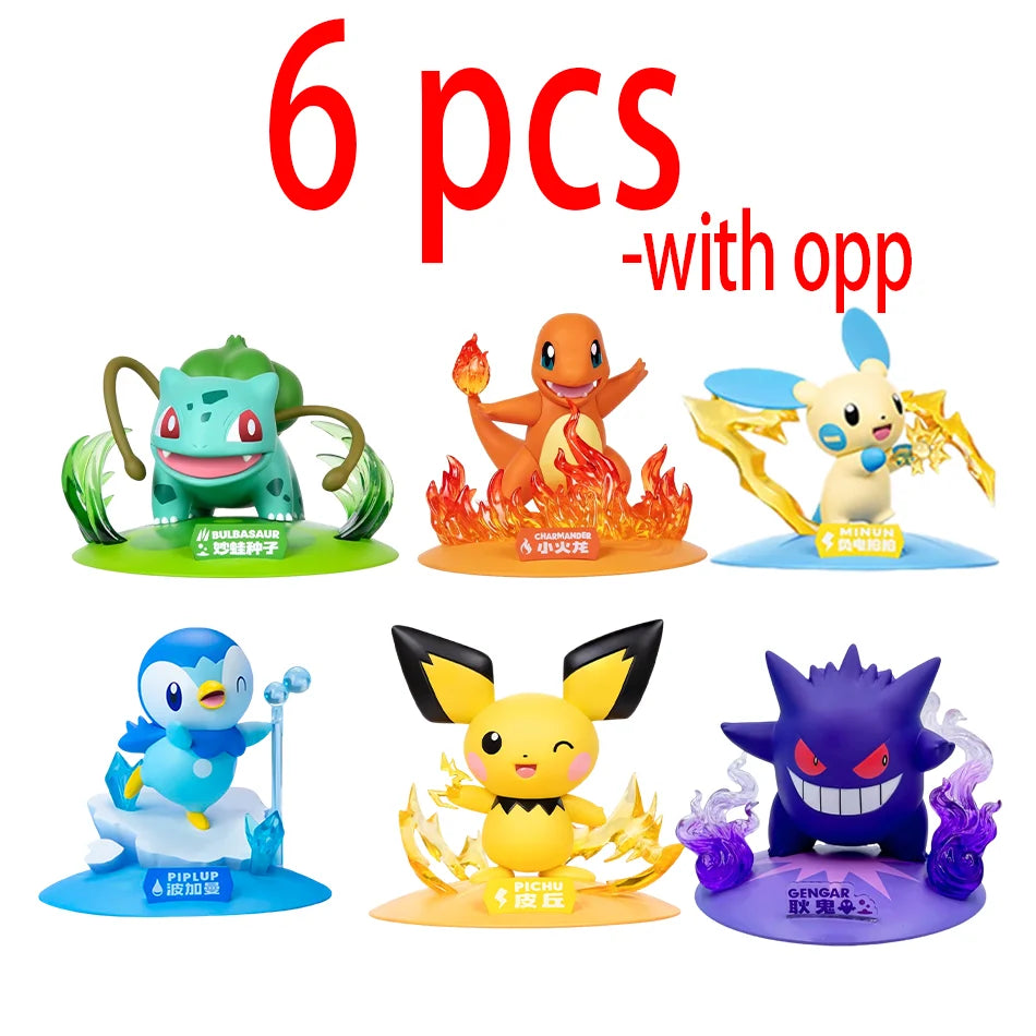 12 poupées d'action Pok é mon Pikachu, boîte aveugle, modèles Anime, décorations de bureau, jouets Pok é mon, cadeaux d'anniversaire pour enfants