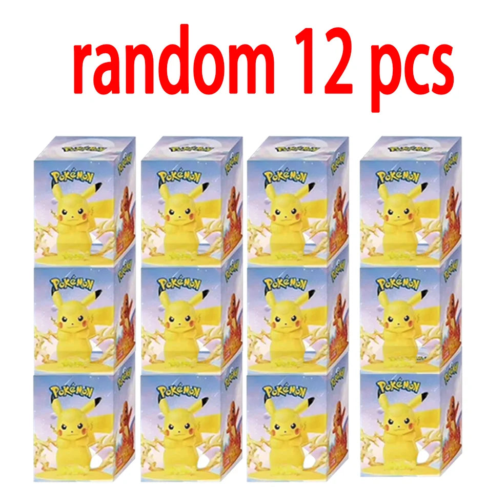 12 poupées d'action Pok é mon Pikachu, boîte aveugle, modèles Anime, décorations de bureau, jouets Pok é mon, cadeaux d'anniversaire pour enfants